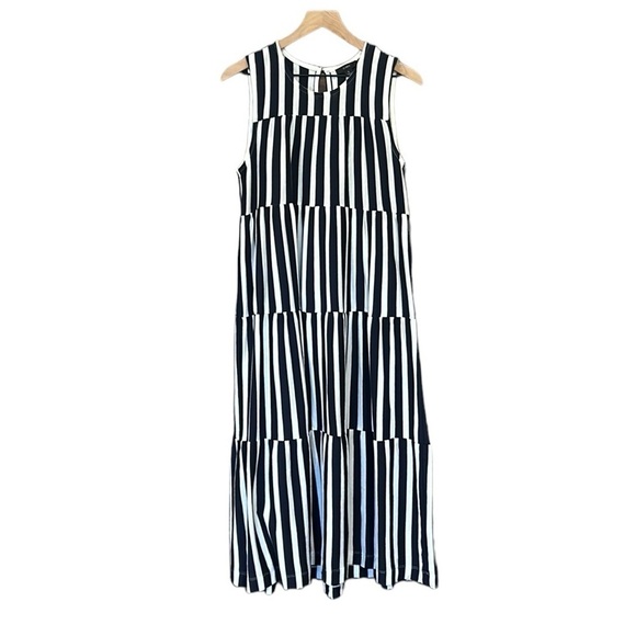 J. Crew Dresses & Skirts - J.Crew Women's Tiered Tank Midi Dress in Navy Stripe Size S